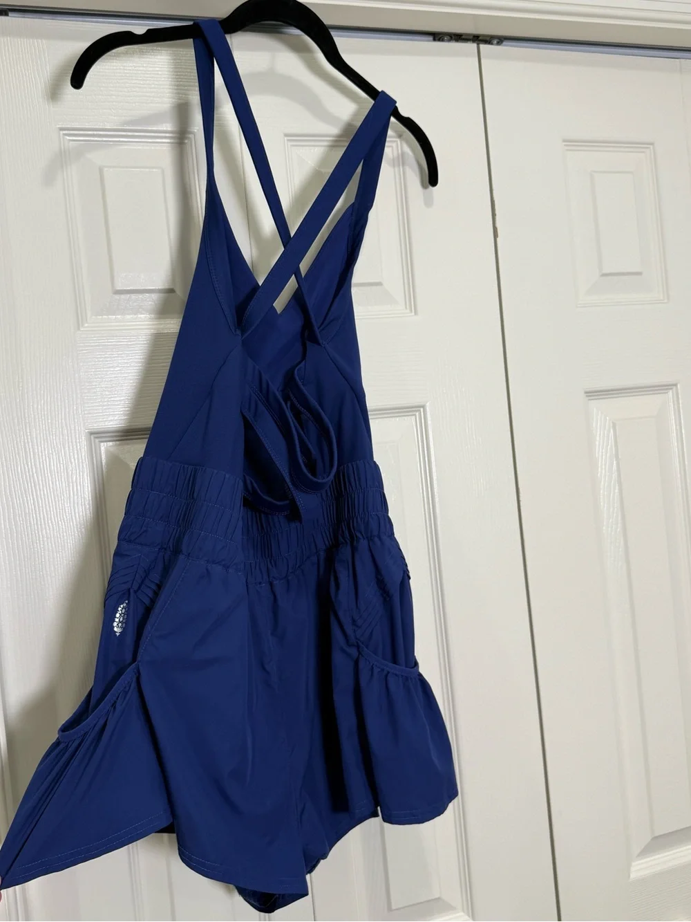 Free People FP Movement Get Your Flirt On Shortsie Runsie Navy Blue Medium